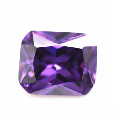 radiant cut amethyst 5a cubic zirconia