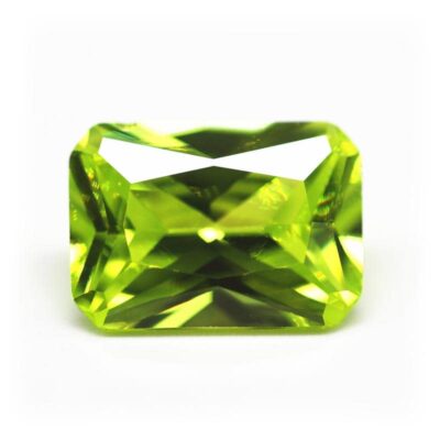 radiant cut apple green 5a cubic zirconia