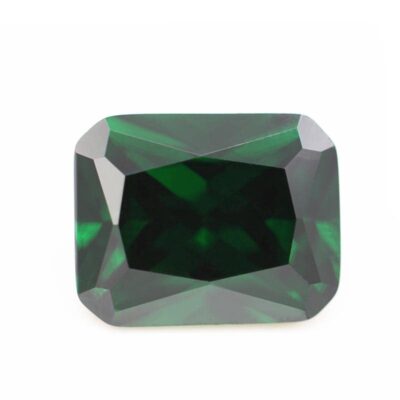 radiant cut dark green 5a cubic zirconia