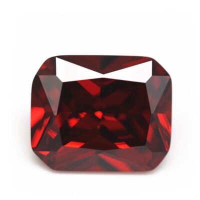 radiant cut garnet red 5a cubic zirconia