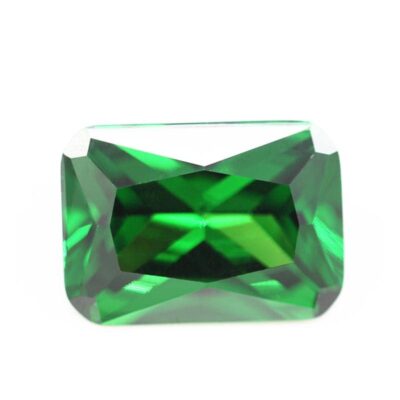 radiant cut green 5a cubic zirconia