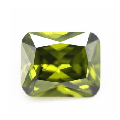 radiant cut peridot 5a cubic zirconia