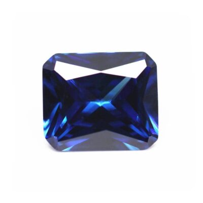 radiant cut sapphire blue 5a cubic zirconia