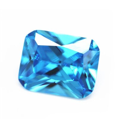 radiant cut sea blue 5a cubic zirconia