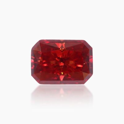 radiant garnet red moissanite stone