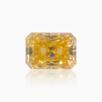 radiant golden yellow moissanite stone