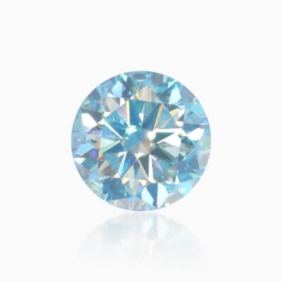 round aqua moissanite stone