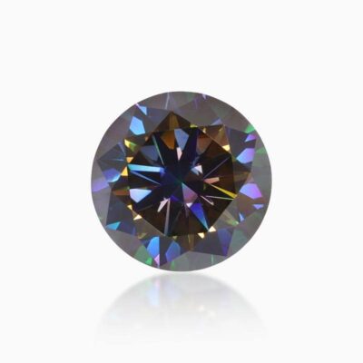 round black blue moissanite stone