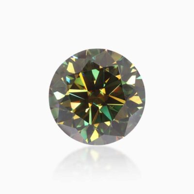 round black green moissanite stone