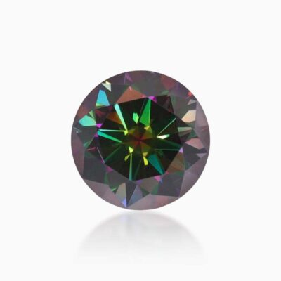round black purple moissanite stone