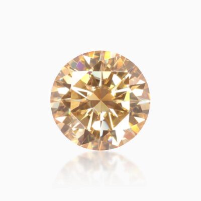 round champagne moissanite stone