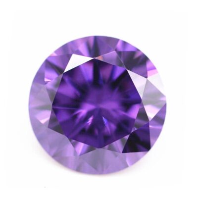 round cut amethyst 5a cubic zirconia