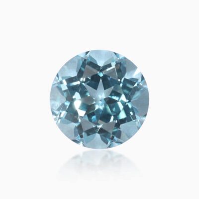 round cut lab grown aqua blue sapphire