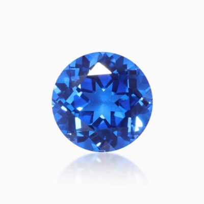round cut lab grown cobalt blue sapphire