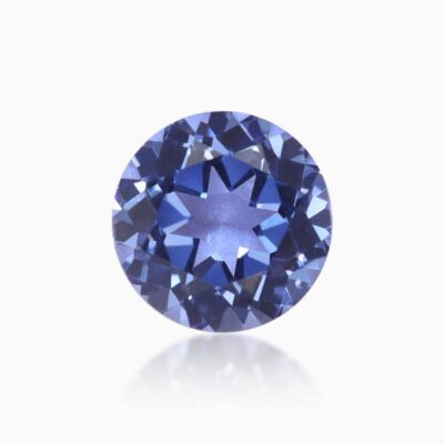 round cut lab grown cornflower blue sapphire