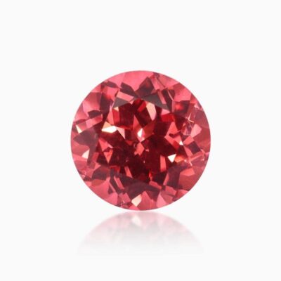 round cut lab grown dark padparadscha sapphire