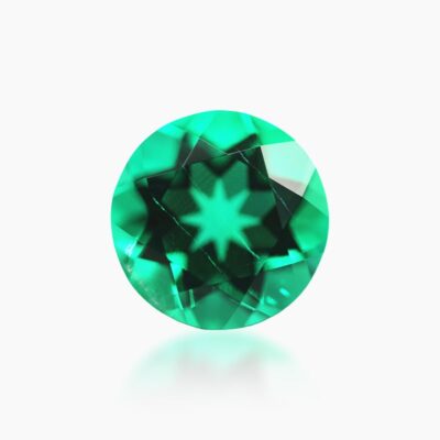 round cut lab grown emerald 1
