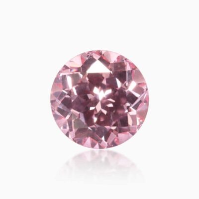 round cut lab grown light padparadscha sapphire