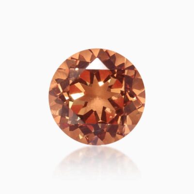 round cut lab grown orange sapphire