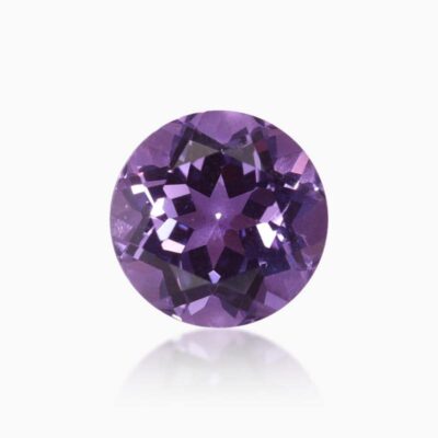 round cut lab grown purple blue sapphire