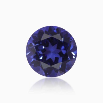 round cut lab grown royal blue sapphire