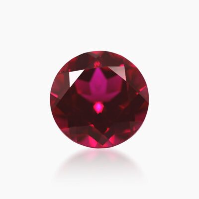 round cut lab grown ruby