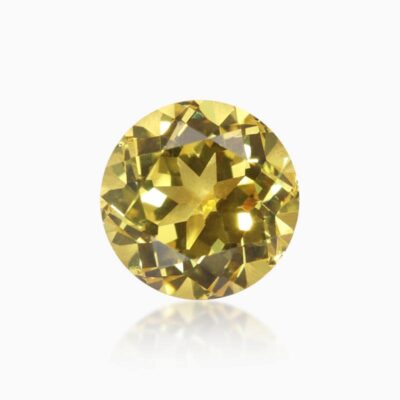 round cut lab grown yellow sapphire