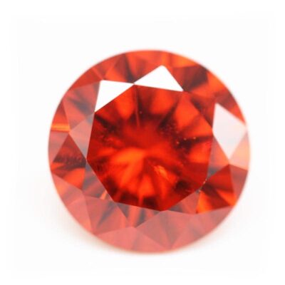 round cut orange red 5a cubic zirconia
