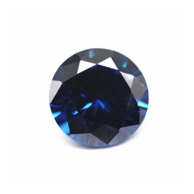 round cut sapphire blue 5a cubic zirconia