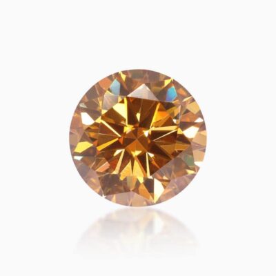 round dark champagne moissanite stone