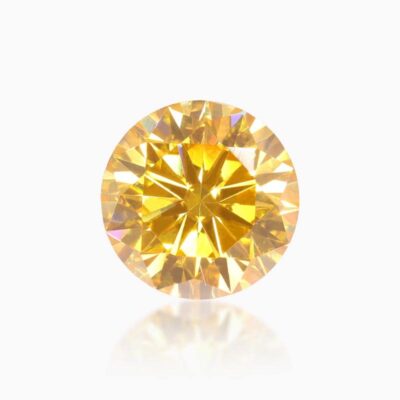 round golden yellow moissanite stone