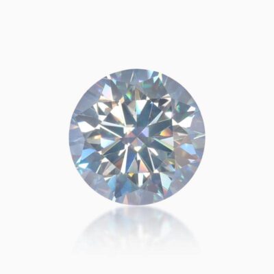 round ice blue moissanite stone