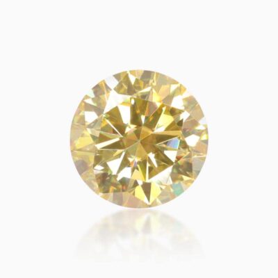 round lemon yellow moissanite stone