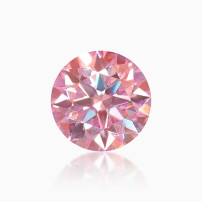 round pink moissanite stone
