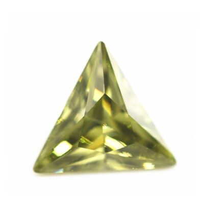 triangle cut peridot 5a cubic zirconia