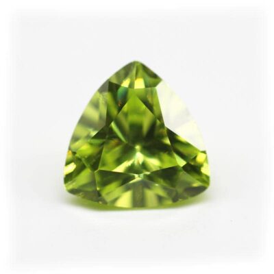 trillion cut apple green 5a cubic zirconia