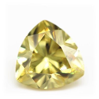trillion cut lemon yellow 5a cubic zirconia