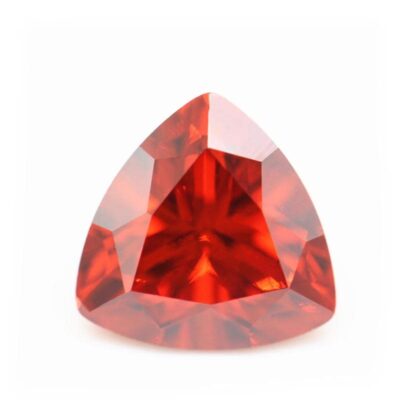 trillion cut orange red 5a cubic zirconia