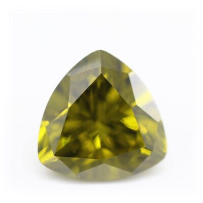 trillion cut peridot 5a cubic zirconia