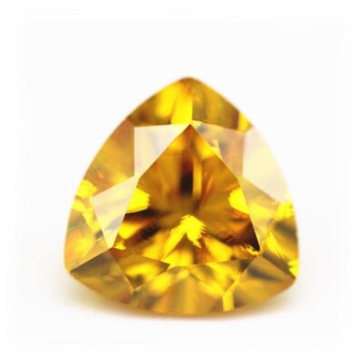 trillion cut yellow 5a cubic zirconia