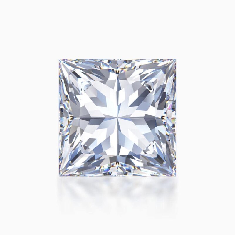 diamante cultivado en laboratorio de talla princesa