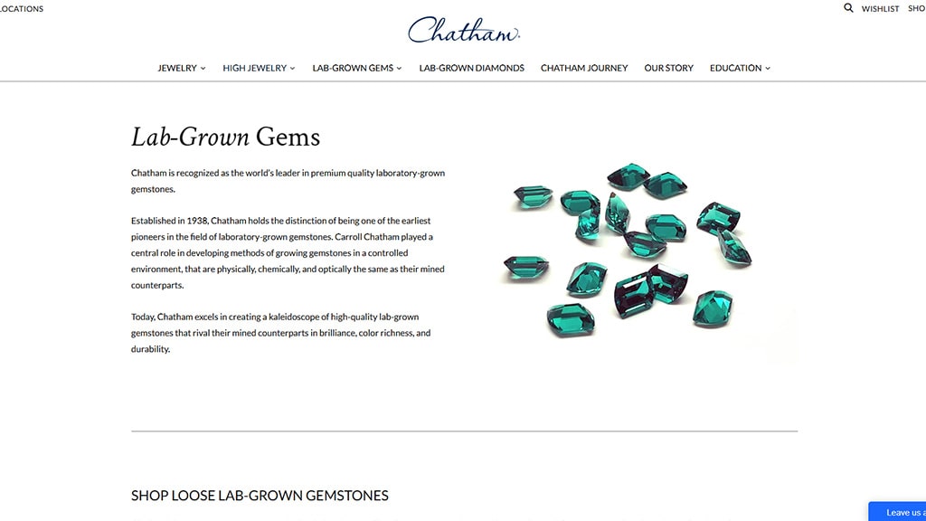 Screenshot of the product page from Chatham official website
