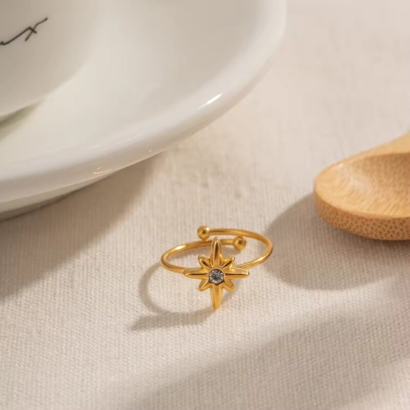 18K Gold Plated Adjustable Star Ring 3