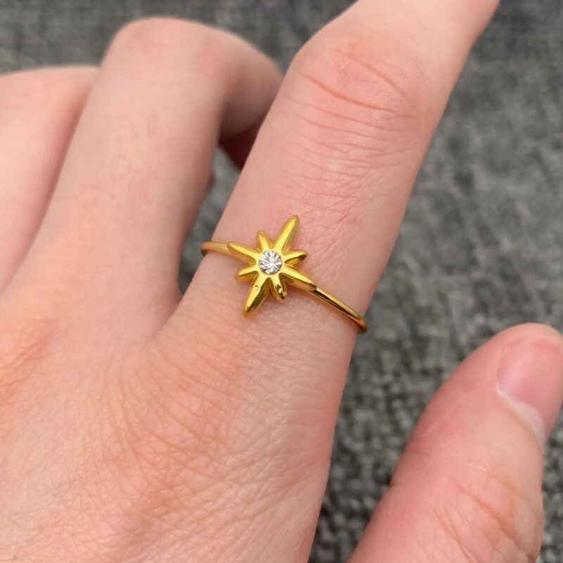 18K Gold Plated Adjustable Star Ring 4
