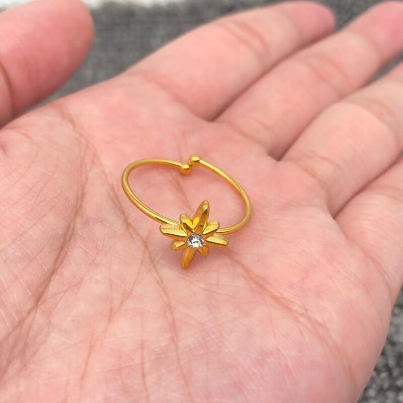 18K Gold Plated Adjustable Star Ring 5