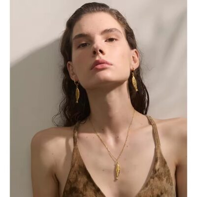 18K Gold Plated Fish Pendant Necklace 2