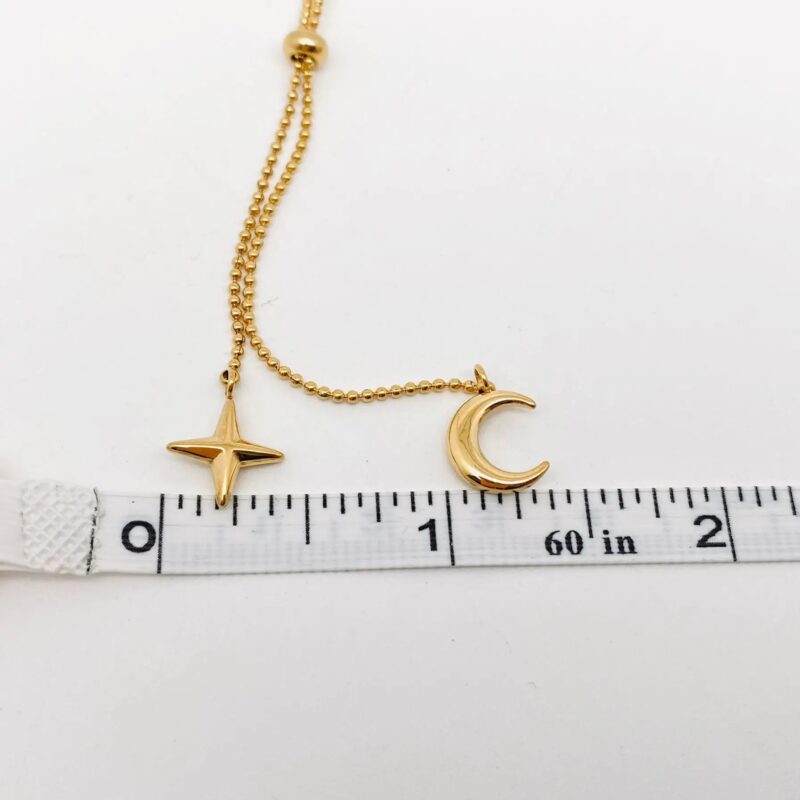 18K Gold Plated Moon Star Charm Necklace 7
