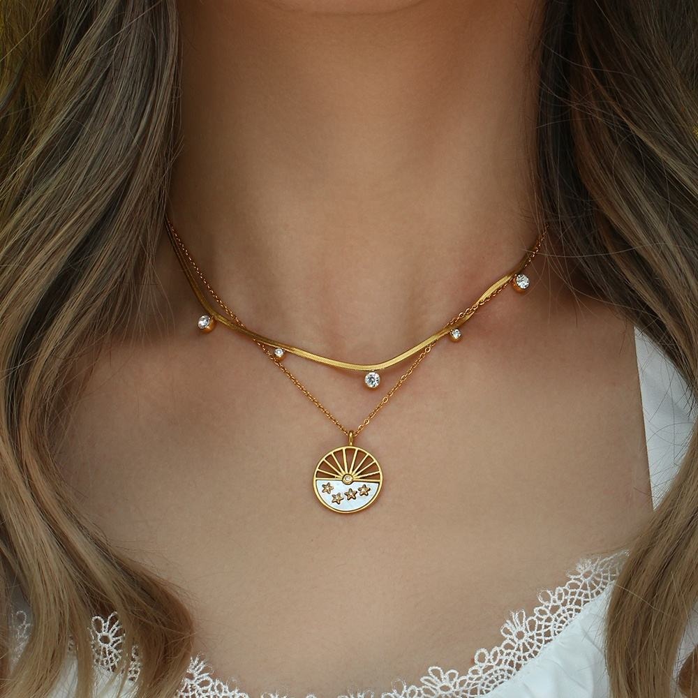Star Sun Pendant Necklace in 18K Gold Plated 2