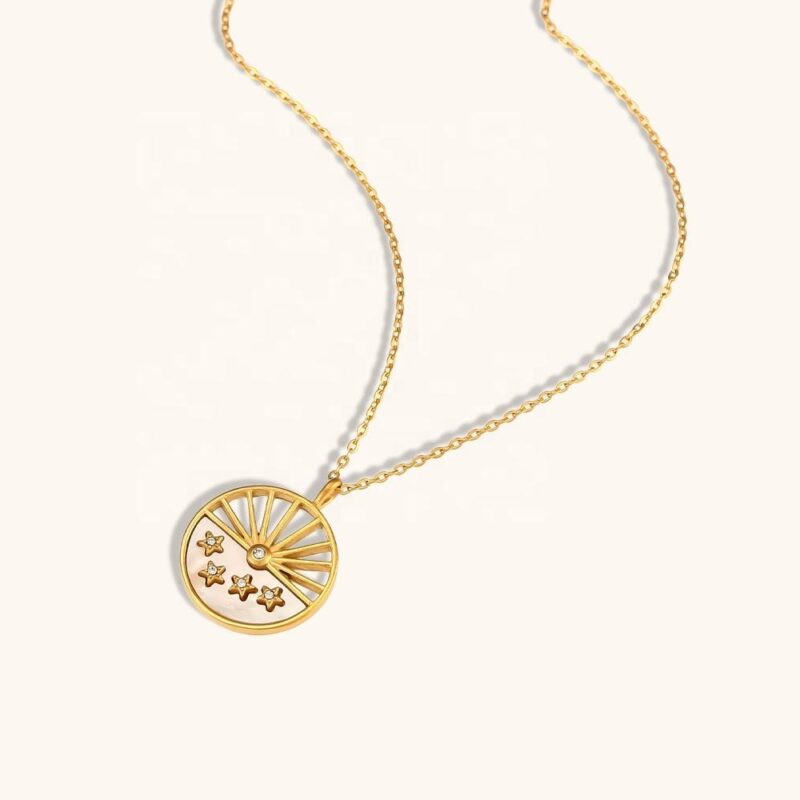 Star Sun Pendant Necklace in 18K Gold Plated 3