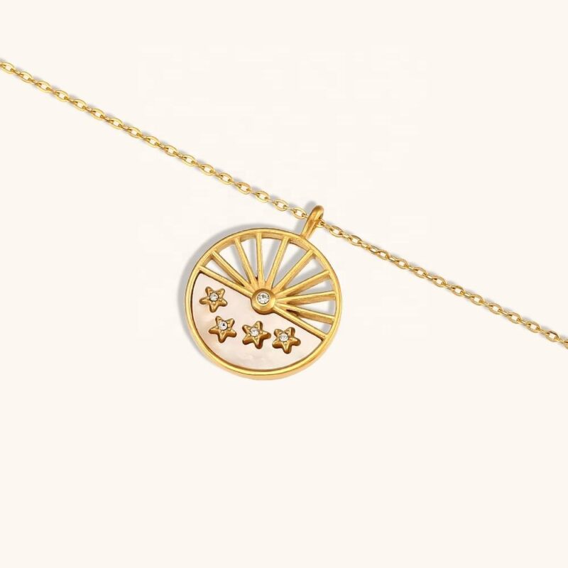 Star Sun Pendant Necklace in 18K Gold Plated 4
